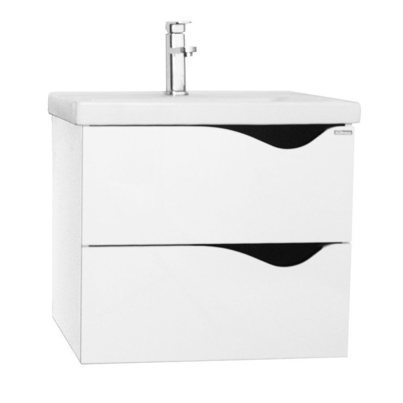 Baza si lavoar baie GN0971 - 70 cm, suspendat, alb