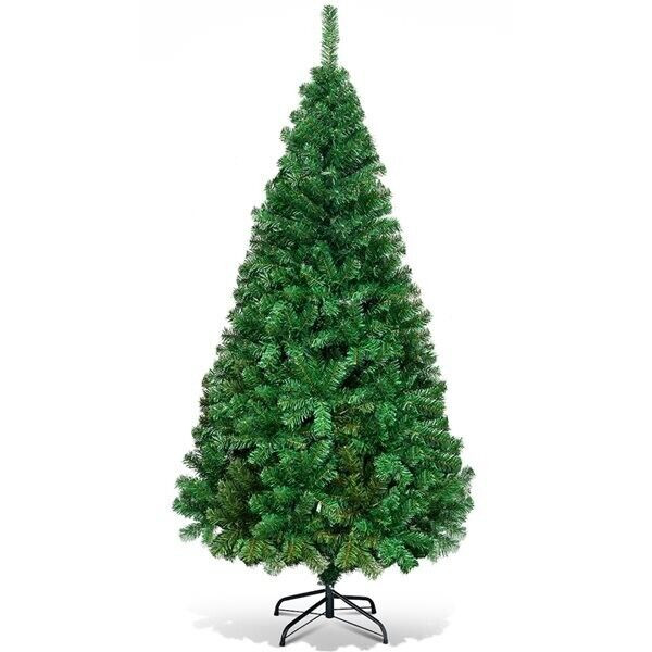 Brad artificial de Craciun Costway, PVC/plastic, verde, 150 cm