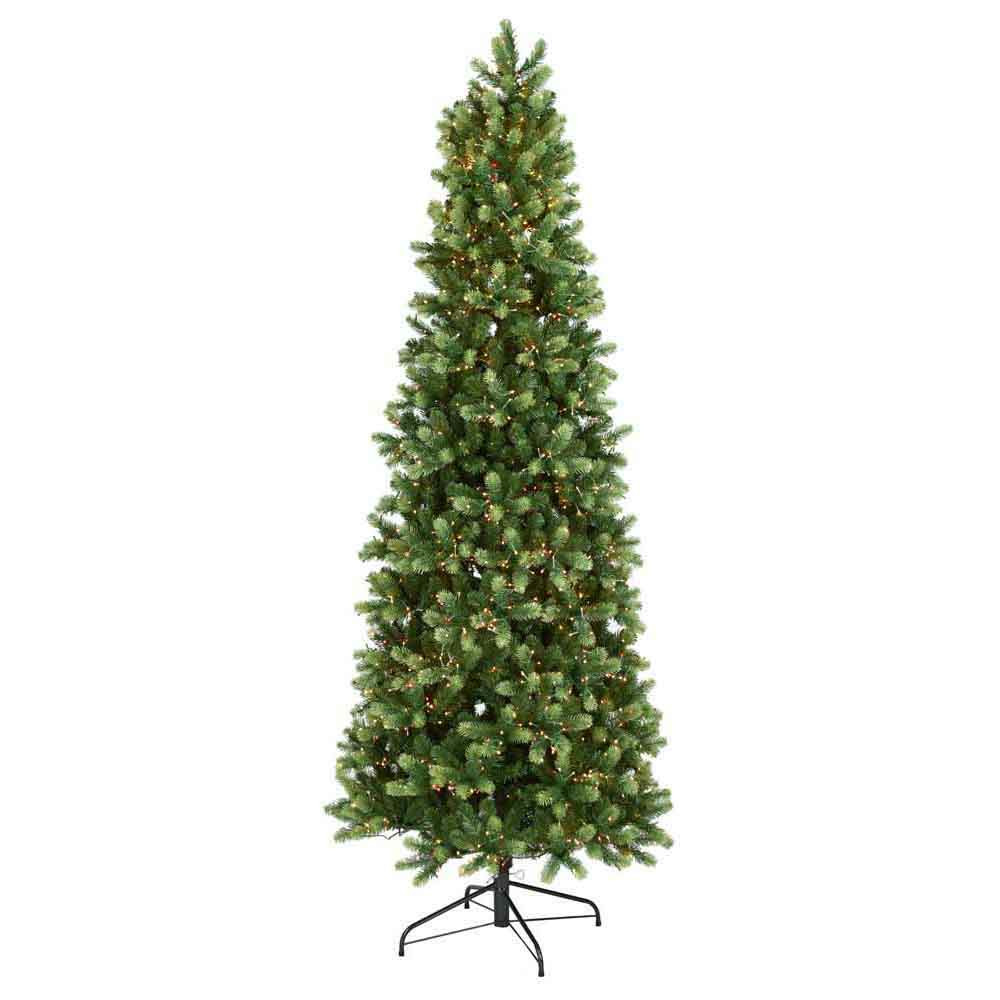 Brad artificial de Craciun Georgia, LED, PE/PVC, verde, 97 x 228 cm