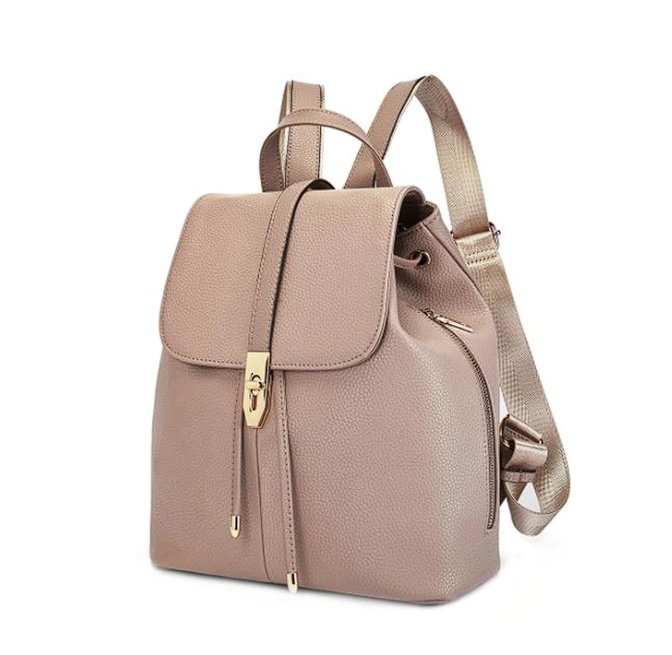 C\'iel, Rucsac de piele naturala cu bretele ajustabile Milo, Roz somon, 31x28.5x14, Resigilat, Grad A