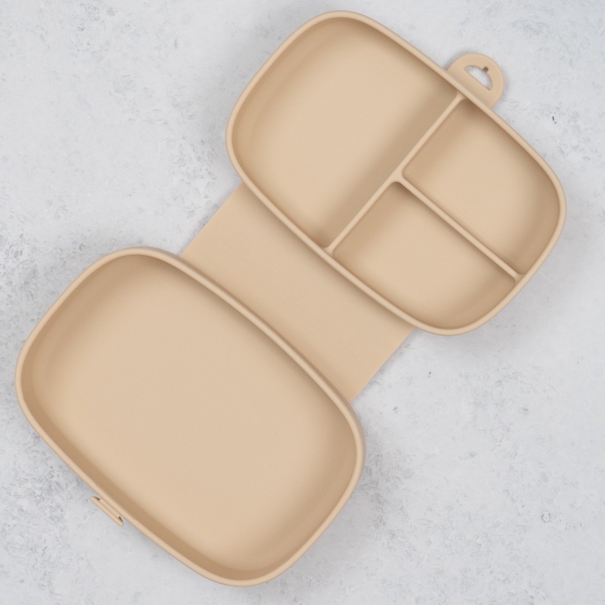 Caserola compartimentata din silicon cu ventuza, AppeKids Magic Box - Bubble Beige
