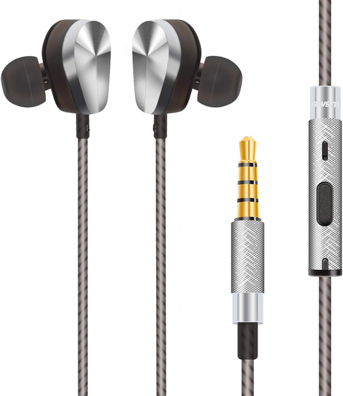 Casti audio cu fir Ralyin, negru/gri, 118 cm