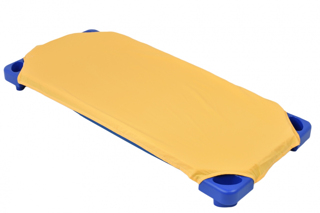 Cearsaf patut gradinita si cresa stivuibil bumbac 100% culoare galben