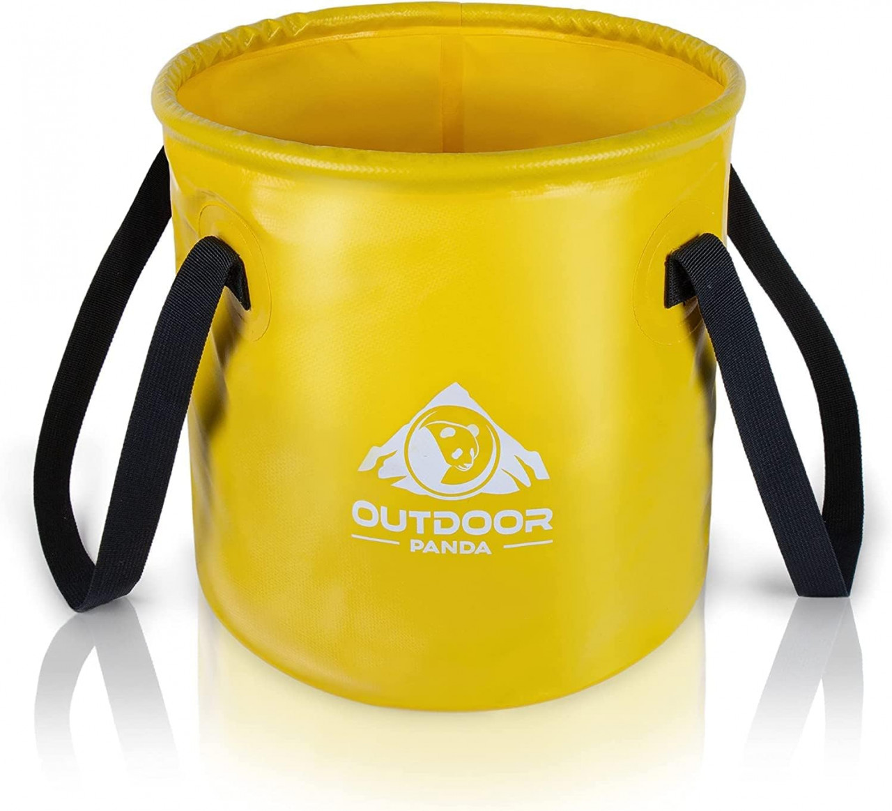 Cos pliabil pentru camping Outdoor Panda, plastic, galben/negru/alb, 28 x 27 cm, 15 L