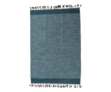 Covor Kilim, textil, albastru, 110 x 60 cm imagine noua 2022