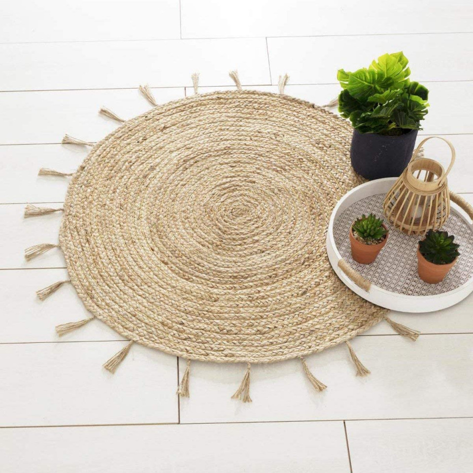 Poze Covor rotund Atmosphera, iuta, bej, 80 cm