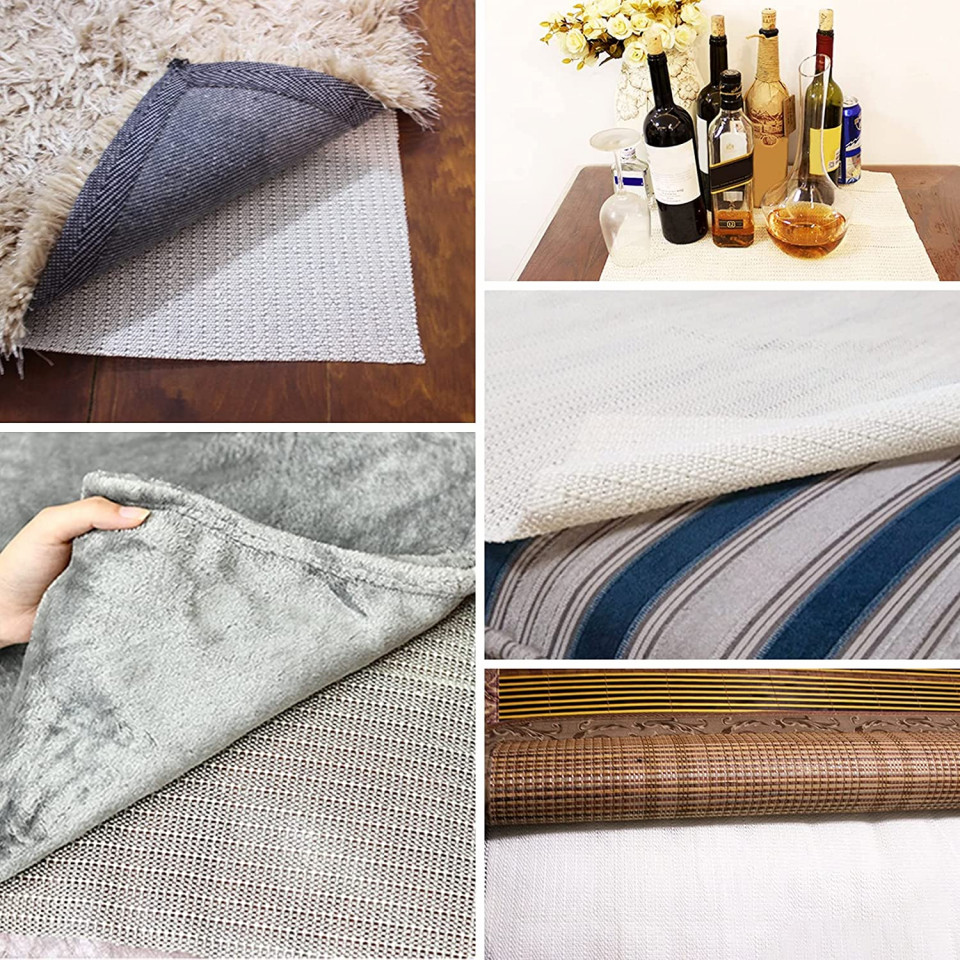 Poze Covoras antiderapant Abnii, PVC, crem, 120 x 200 cm
