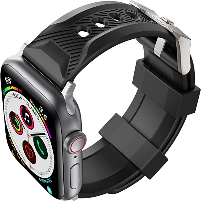 Curea pentru Apple Watch AHASTYLE, silicon, negru, 15-23,5 cm 15-235 imagine noua idaho.ro