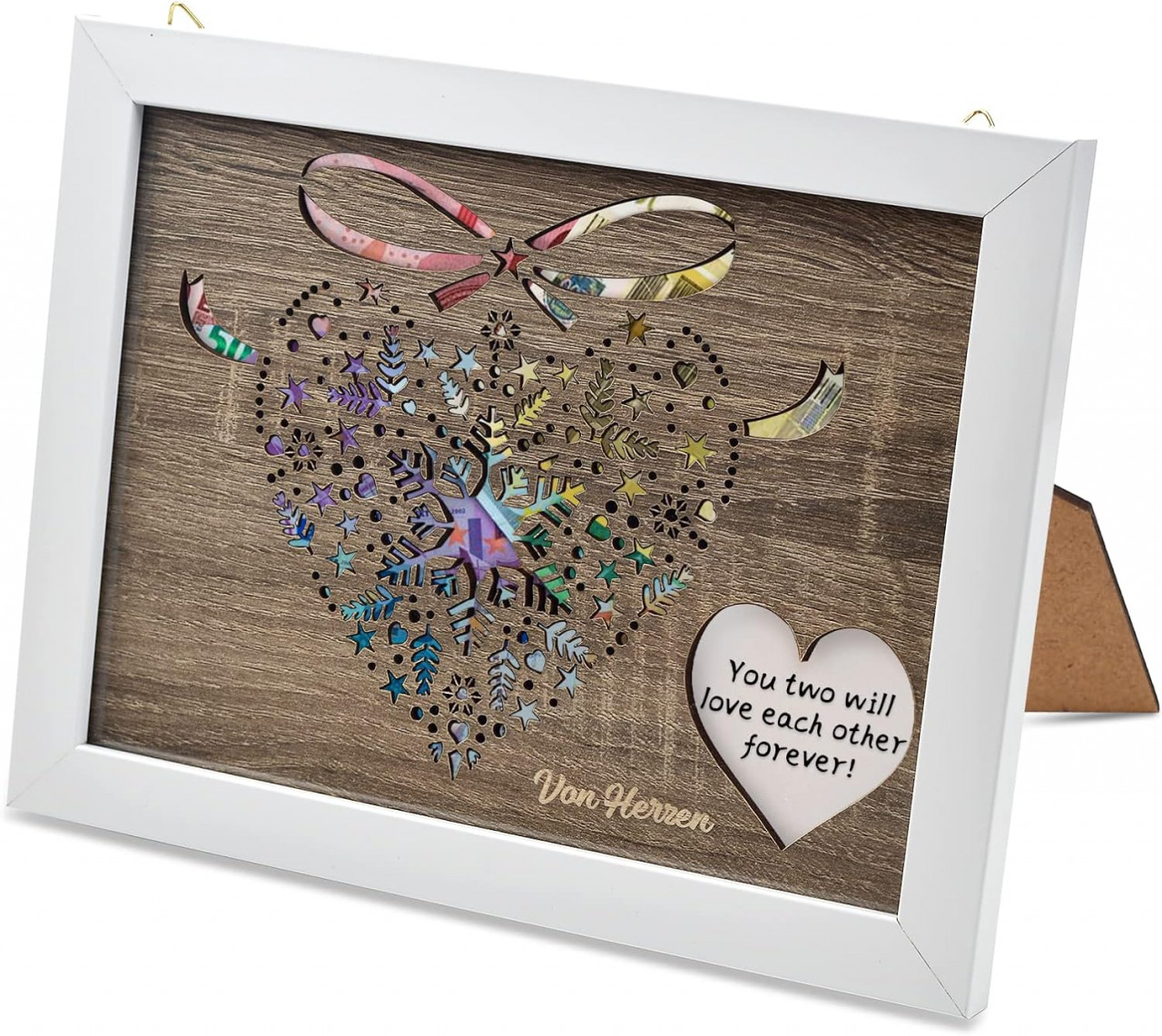 Decoratiune pentru mire si mireasa Xinrongda, lemn/plexiglas, multicolor