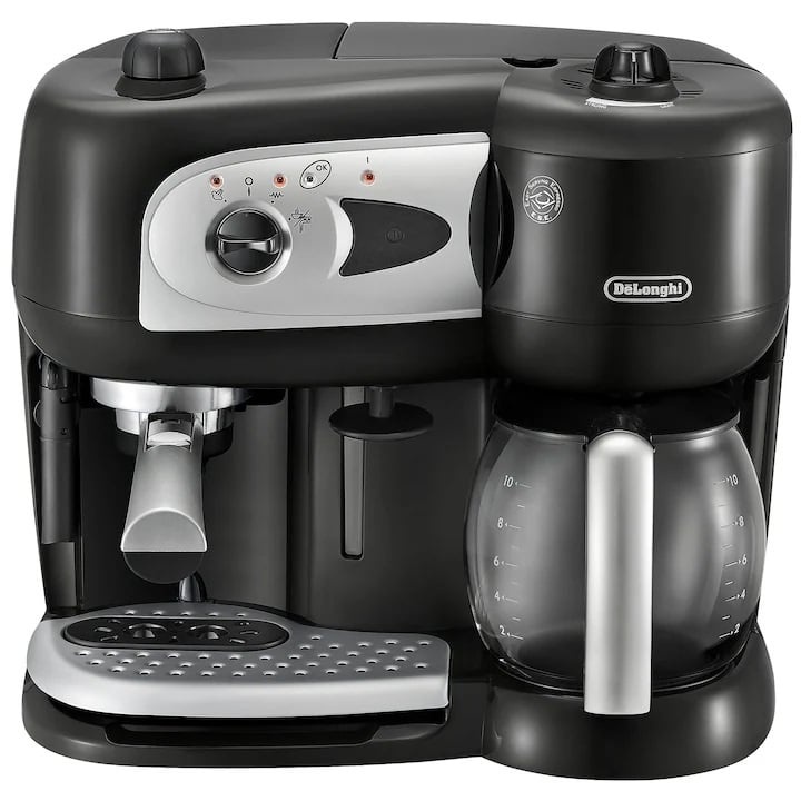 Espressor manual si Cafetiera De\'Longhi BCO 261B.1, 1750 W, 15 bar, 10 cesti, Negru, Resigilat, Grad A