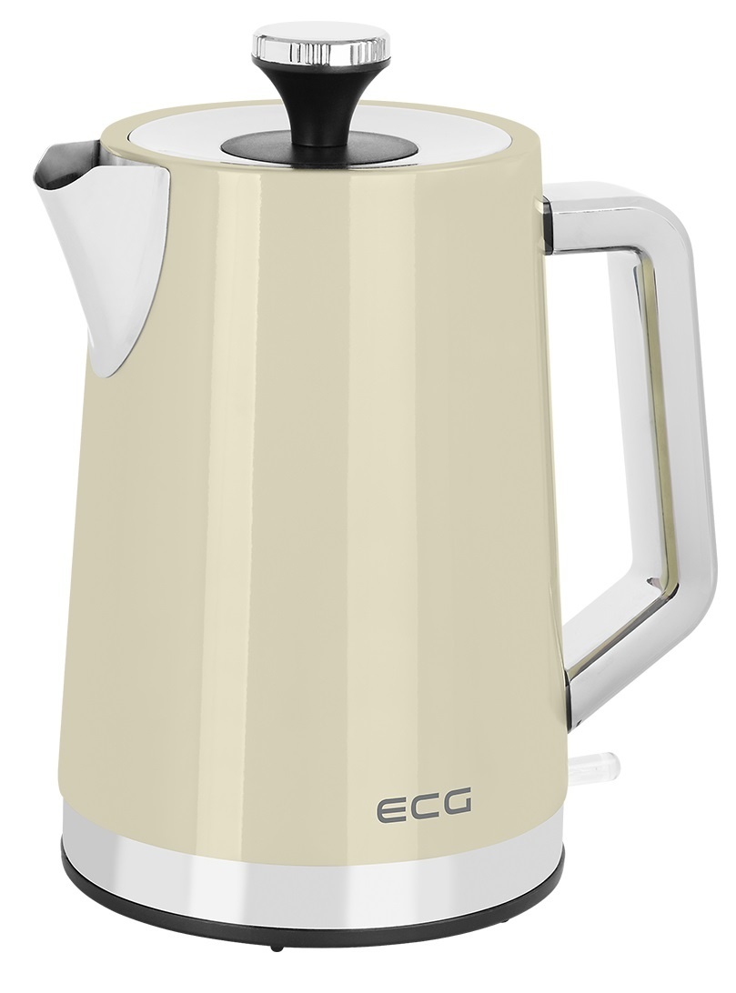 Fierbator electric ECG RK 1766 Vintage Vanilla, 2200 W, 1.7 litri, otel inoxidabil, crem