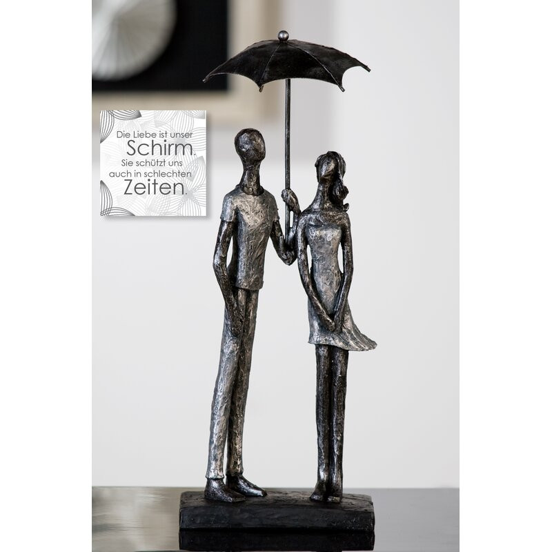 Figurina Maxine, plastic, negru/argintiu, 36 x 11 cm