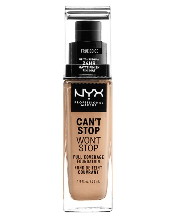 Fond de ten NYX PM Can\'t Stop Won\'t Stop 8 True Beige, 30 mll, Resigilat, Grad A
