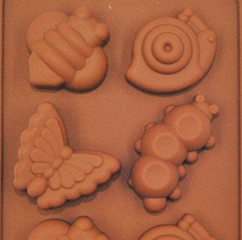 Poze Forma pentru prajituri Selecto Bake, insecte, silicon, maro, 19 x 11 x 2,3 cm