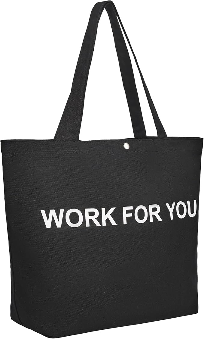 Geanta pentru cumparaturi Jiyuerltd, panza, negru/alb, 45 x 33 cm