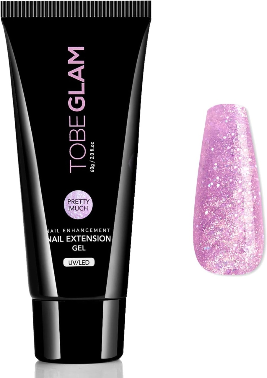 Gel cu sclipici pentru unghii Tobeglam, roz, 60 ml