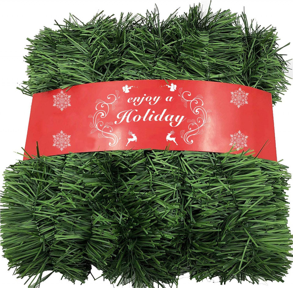 Ghirlanda de Craciun ATNKE, PVC, verde, 16 m ATNKE