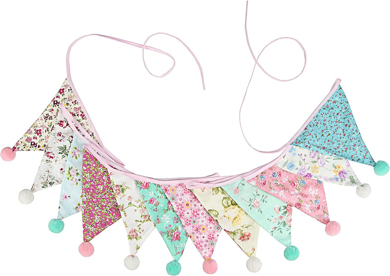 Ghirlanda pentru petrecere jijAcraft, bumbac, multicolor, 4 m