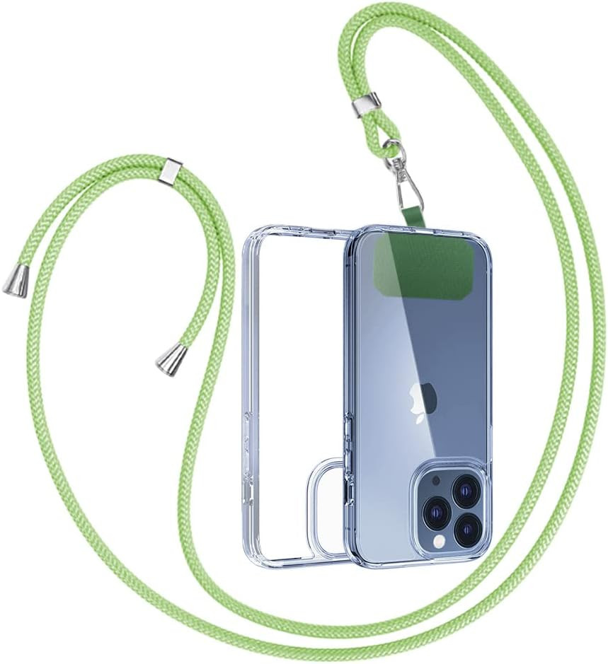 Husa de protectie cu snur pentru iPhone 13 Pro Max Gumo, TPU/poliester, albastru deschis/verde, 6,7 inchi