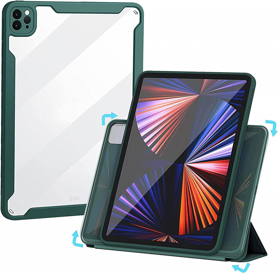Husa de protectie pentru iPad Pro 11 Caz 2021/2020/2018 Tasnme, TPU, verde