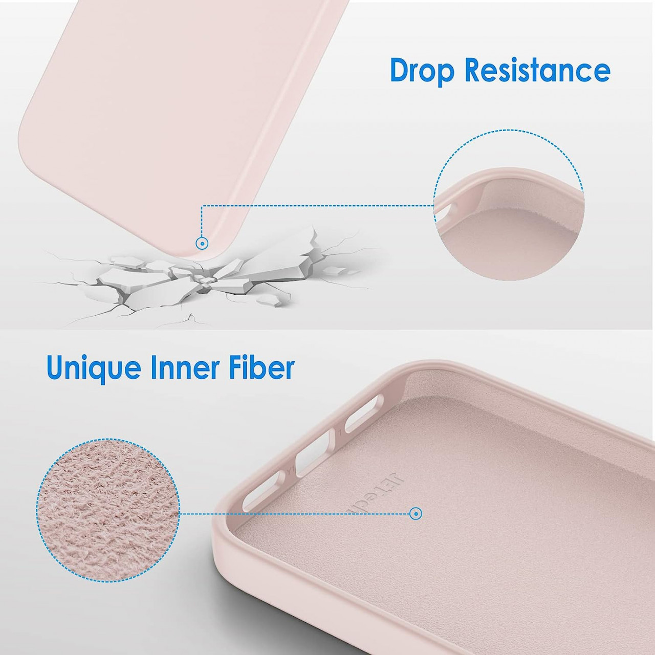 Poze Husa de protectie pentru iPhone 12 Pro JETech, silicont, roz, 6,7 inchi