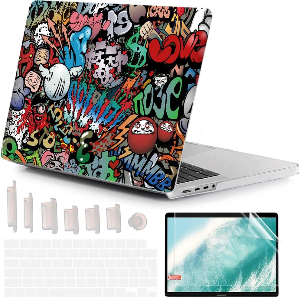 Husa de protectie pentru MacBook Pro 2021-2023 Mushui, plastic, multicolor, 14 inchi