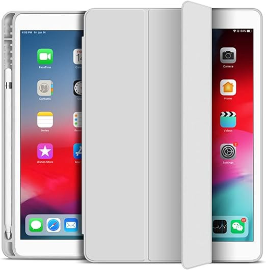 Husa pentru iPad Air 5 2022/Air 4 2020 , piele ecologica , gri, 10.9 inchi
