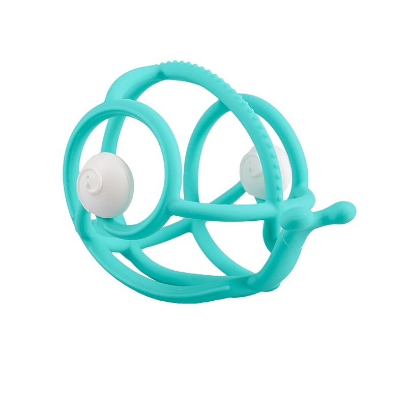 Inel Gingival din silicon Mombella 3 luni+, Melc - Teal