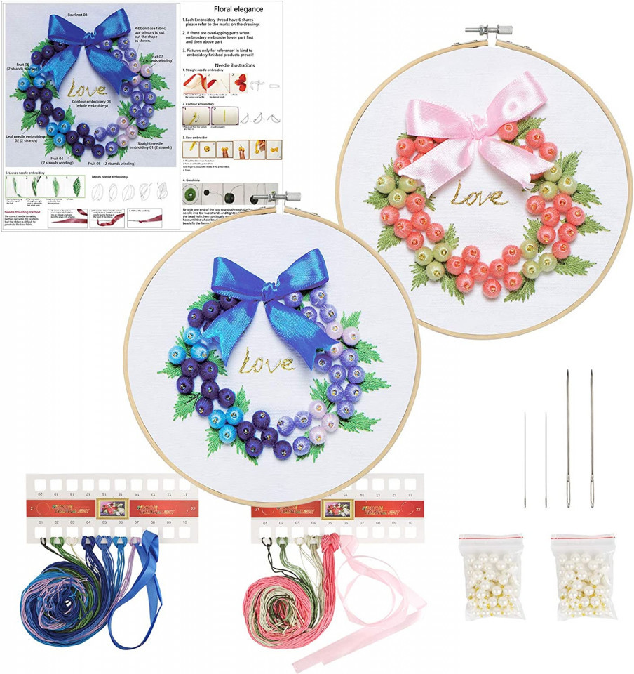 Kit pentru broderie Chala, textil, multicolor, 10 piese Arte și meșteșuguri 2023-09-25