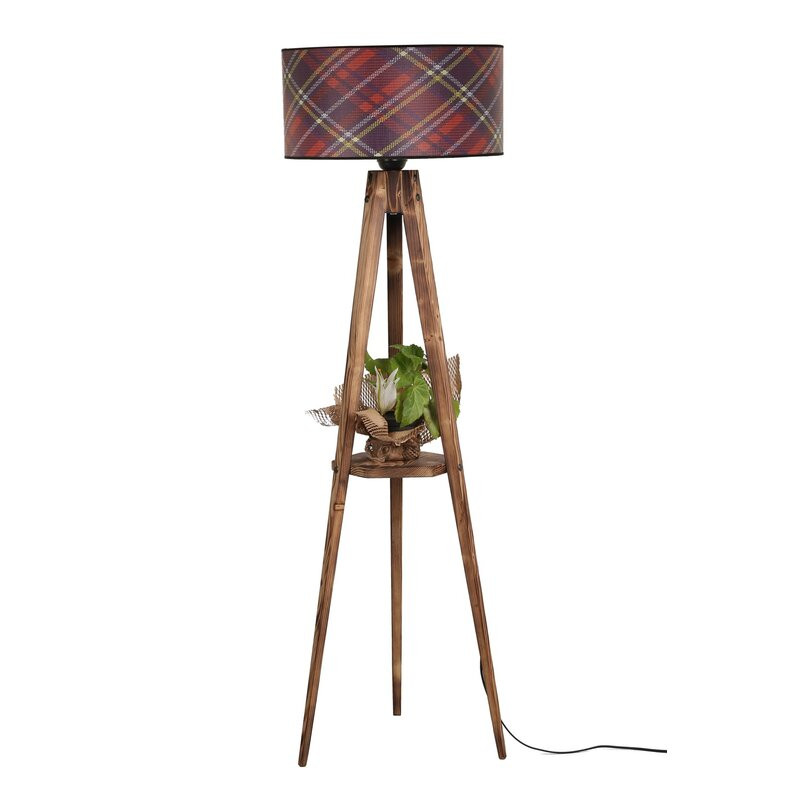 Lampadar Spaulding, lemn masiv/textil, 153 x 50 x 50 cm chilipirul-zilei.ro/ imagine 2022