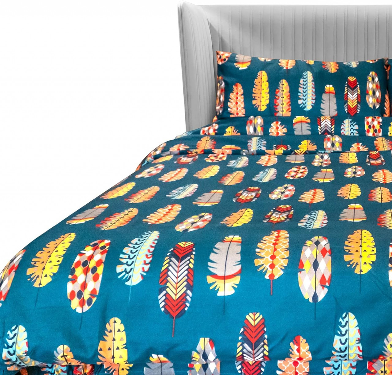 Lenjerie de pat 3 piese UVTQSSP, microfibra, multicolor, 155 x 200 cm / 50 x 80 cm / 90 x 200 cm