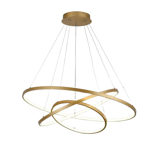 Lustra tip pendul Hermon, LED, metal/acril, auriu, 80 x 80 x 120 cm