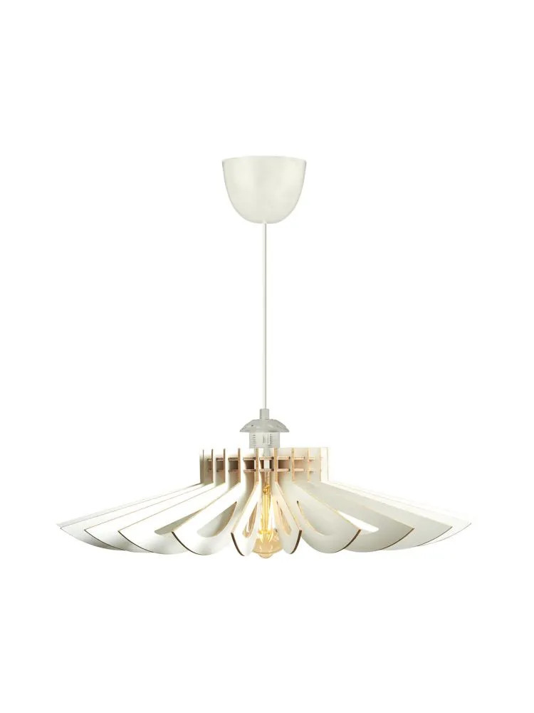 Lustra tip pendul Kynlee, metal/MDF, alb, 11 x 52 x 45 cm