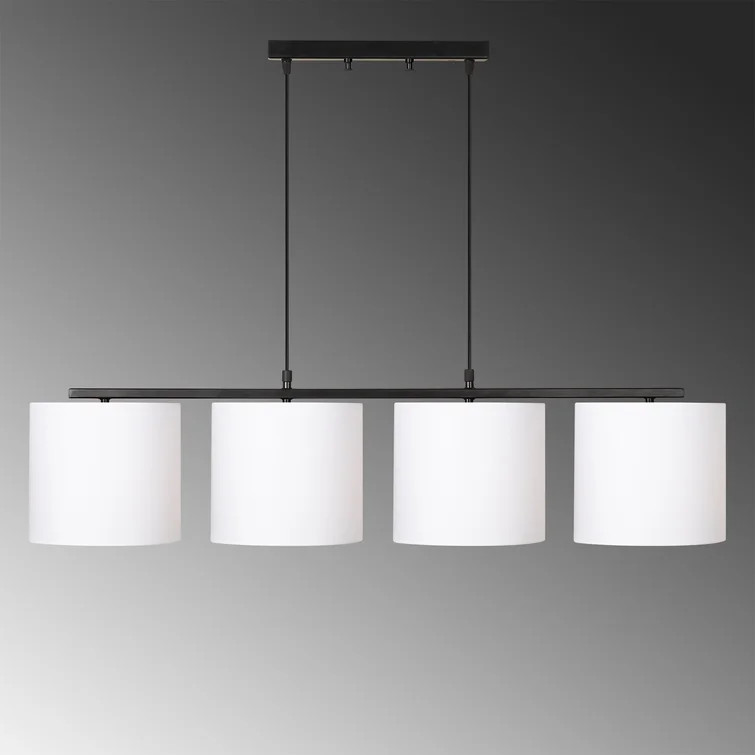 Lustra tip pendul Livonia cu 4 lumini, metal, alb, 22x 110x 25 cm