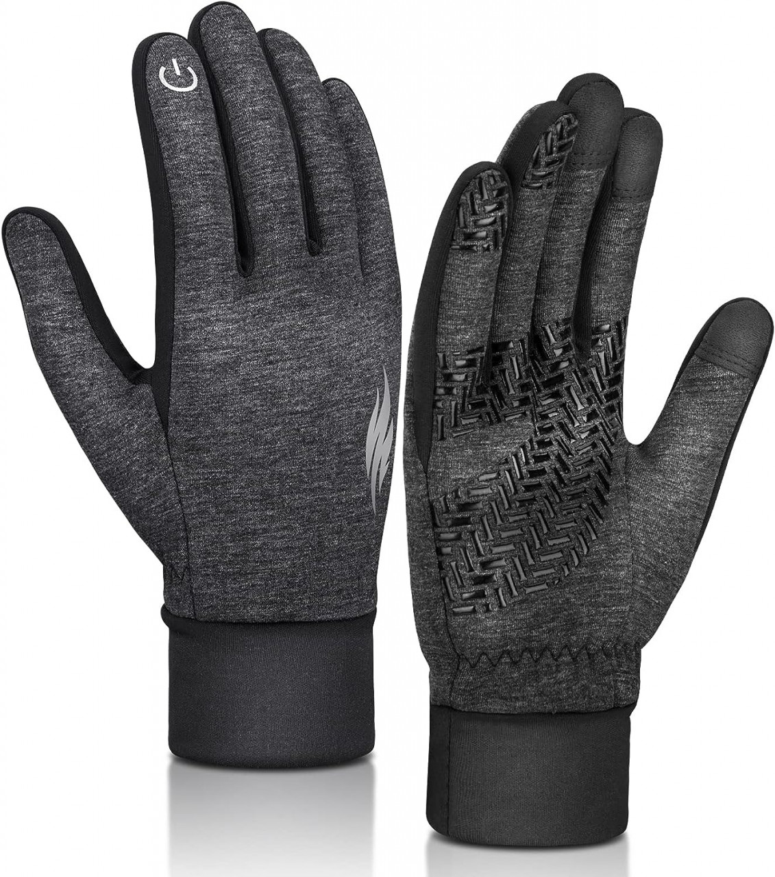 Manusi de iarna EEFOW, textil/spandex, gri, marimea S