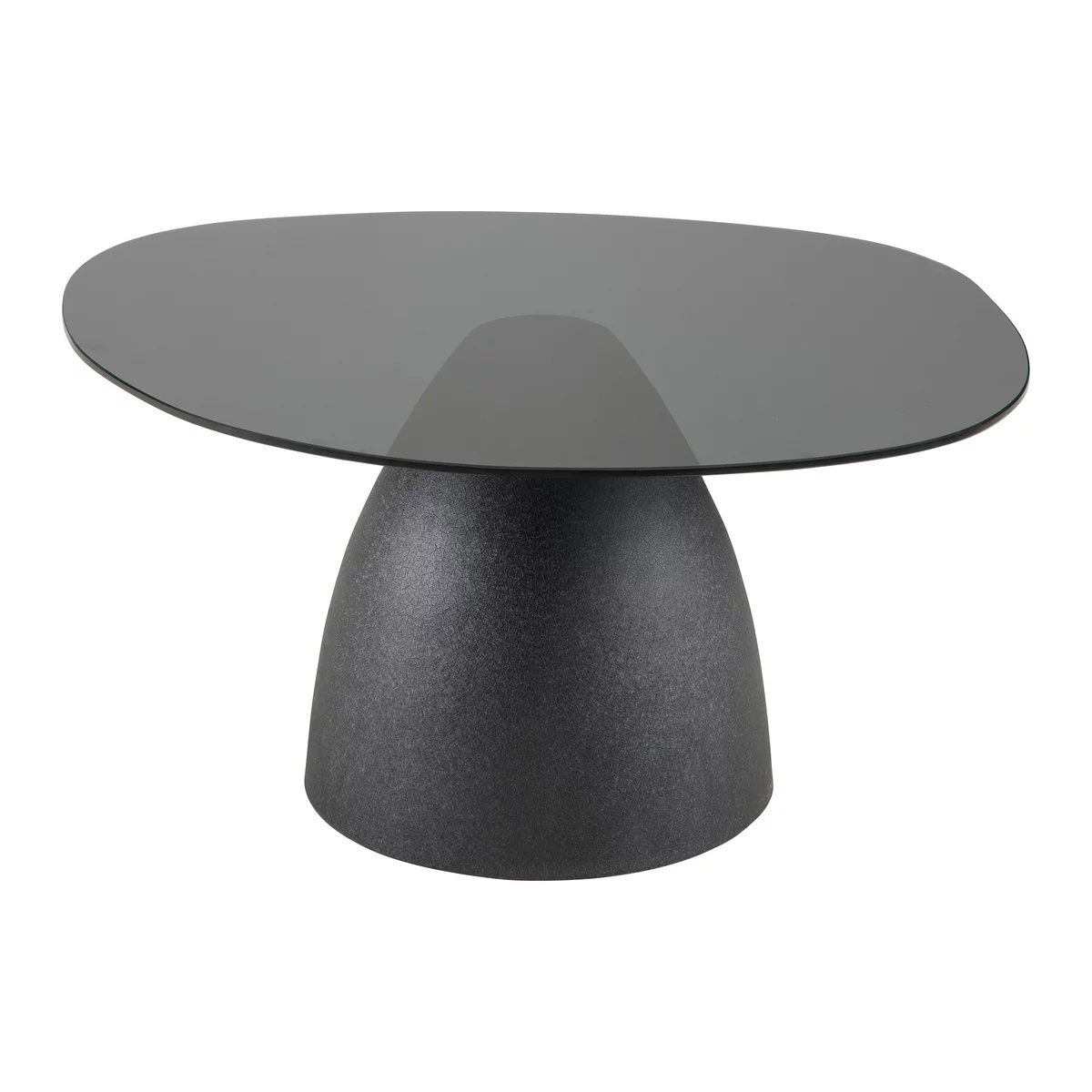 Masă de cafea Murphy din metal negru, sticlă fumurie, 86/40/76 cm