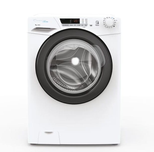 Masina de spalat rufe cu incarcare frontala Candy, 8 kg, 1200 RPM, Clasa B, Alb, 15+1 Programe, L x A x I (cm) 60x53x85, cu ambalaj deteriorat