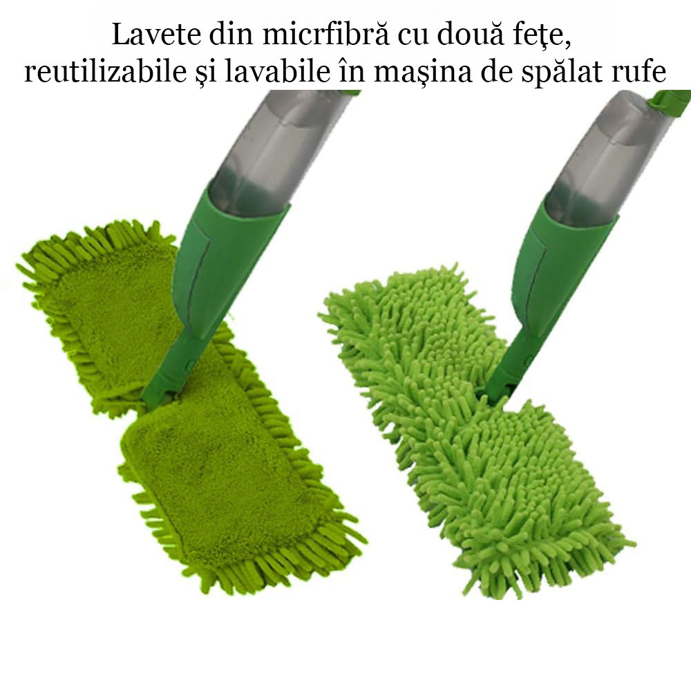 Poze Mop cu pulverizator ANSIO, verde, plastic/microfibra, 122 x 42 x 14 cm