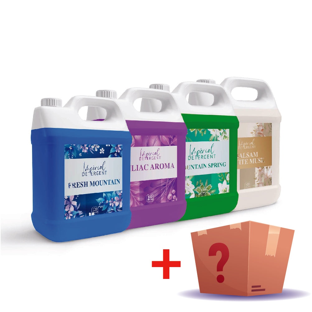 Pachet 3 detergenti si Balsam 5 L fiecare + Mystery Box