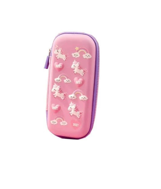 Penar organizator pentru creioane/machiaj Litou, roz/mov, nailon, 22 x 9 x 4,5 cm