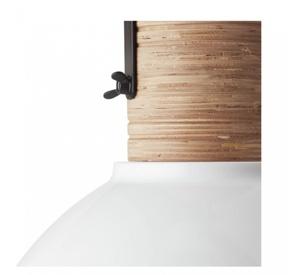 Pendul Barrow fier/material pe baza de lemn, 1 bec, alb-negru, 230 V