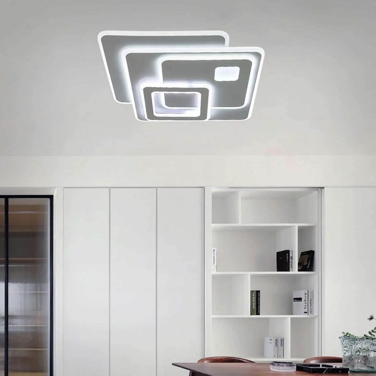 Plafoniera LED Kelektron Retro, 18-225W, alb, 3500-6500K, dimabil, telecomanda