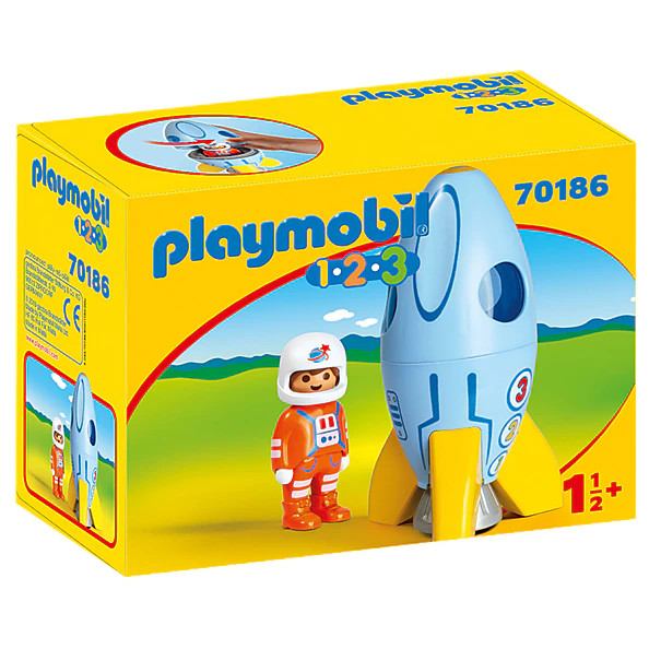 Playmobil 1.2.3 – Astronaut cu racheta chilipirul-zilei.ro/ imagine 2022 by aka-home.ro