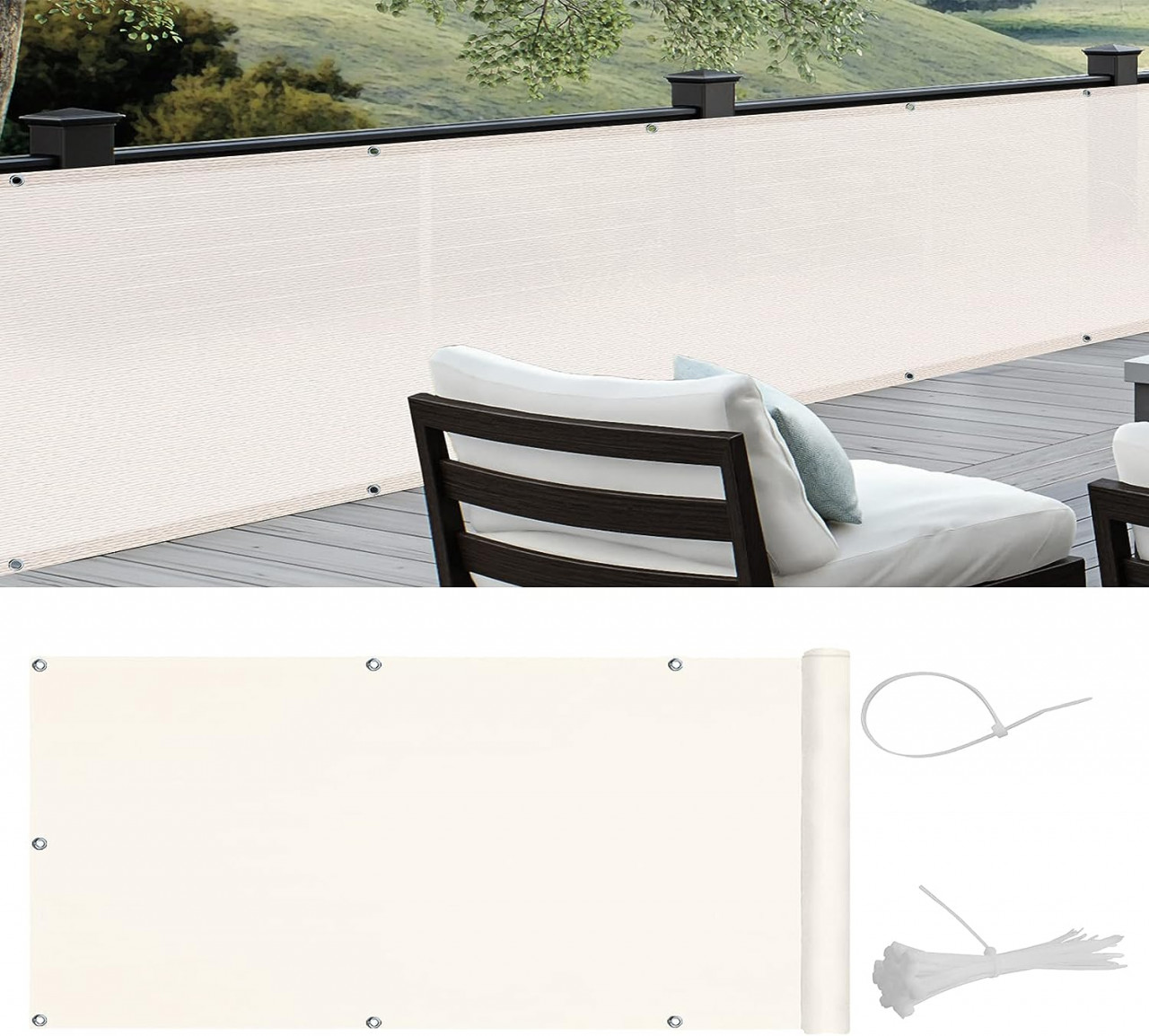 Prelata pentru balcon COOL AREA, polietilena, crem 90 x 500 cm