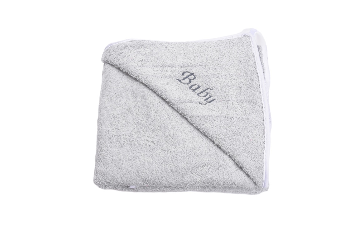 Prosop de baie bumbac 100% gri, personalizat Baby