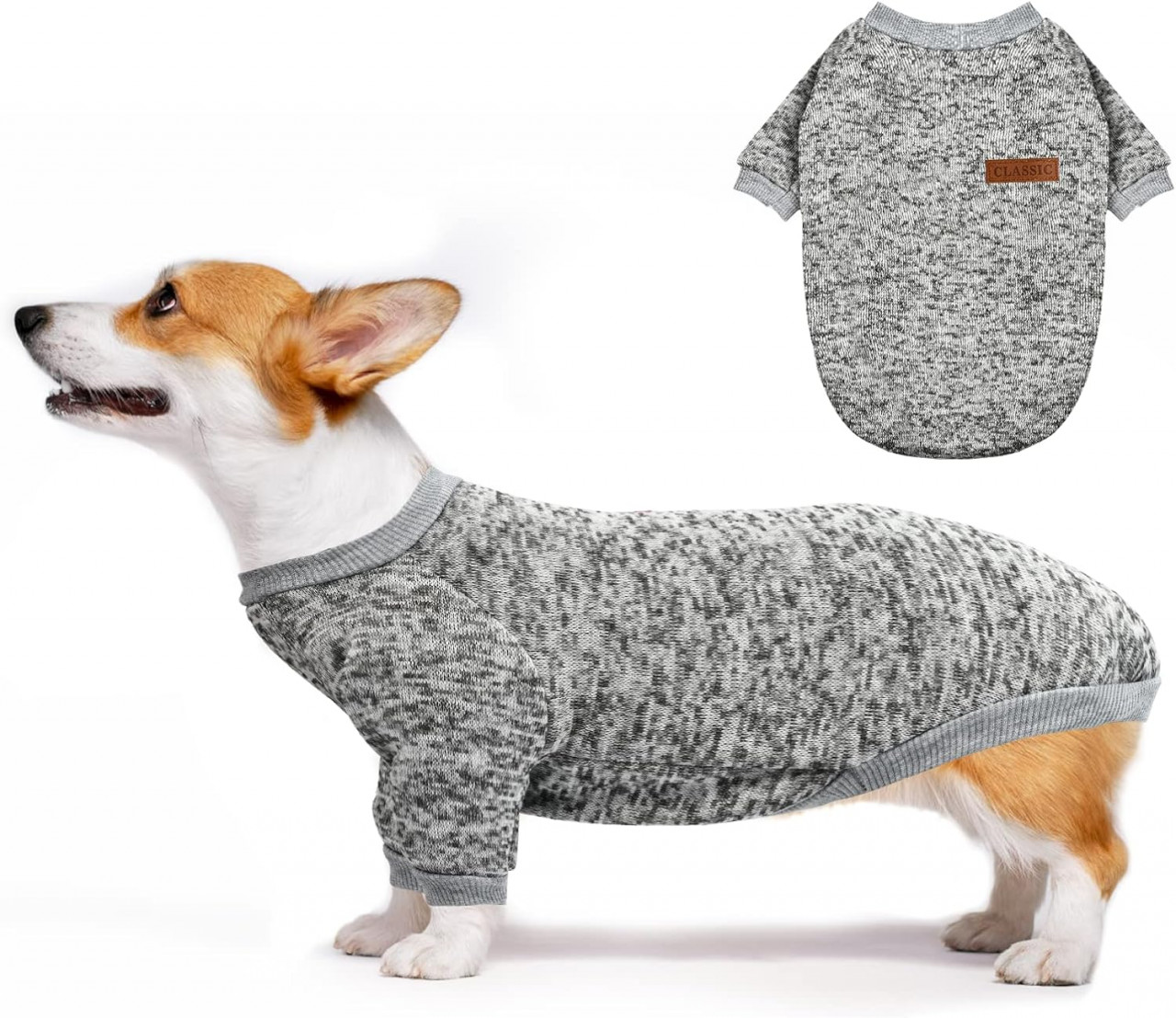 Pulover pentru caini/pisici Niumowang, bumbac/poliester, gri, marimea S