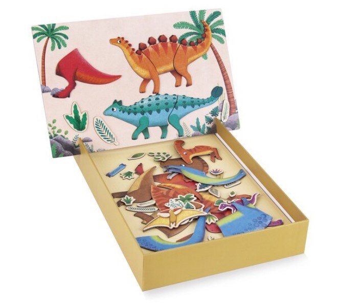 Puzzle magnetic Dinozauri, Apli Kids, 21 x 5.5 x 31 cm, 52 piese
