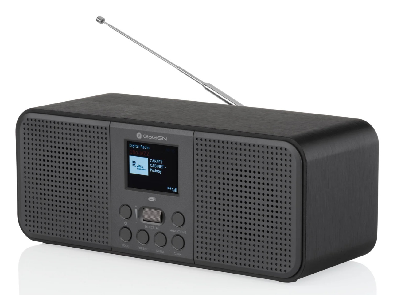Radio DAB+/FM GoGEN DAB 800 BTC, 2 x 2 W, Bluetooth, LCD color, ceas cu alarma, negru