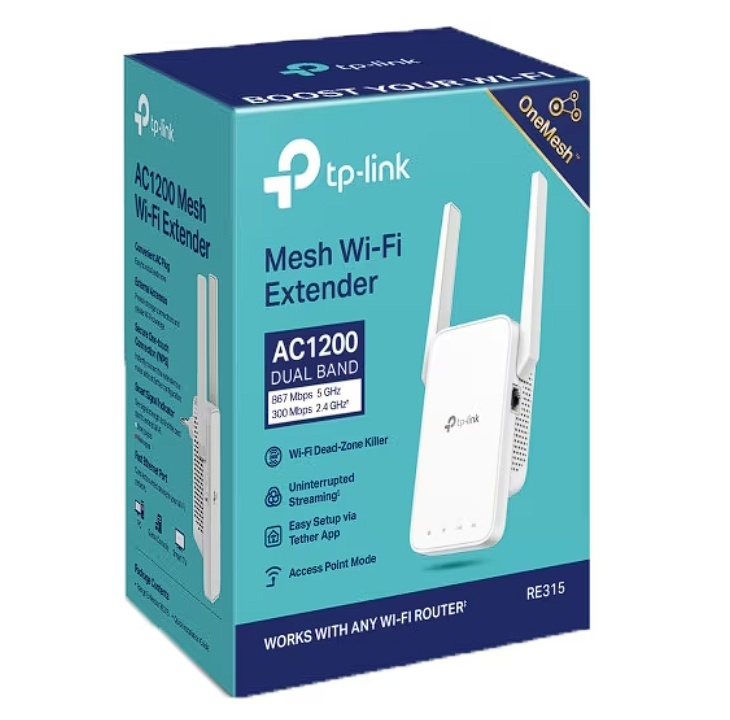 Range Extender Wi-Fi TP-Link RE315 AC1200, OneMesh™, Smart Roaming, Mod High Speed, Mod Access Point, buton WPS, Resigilat, Grad A