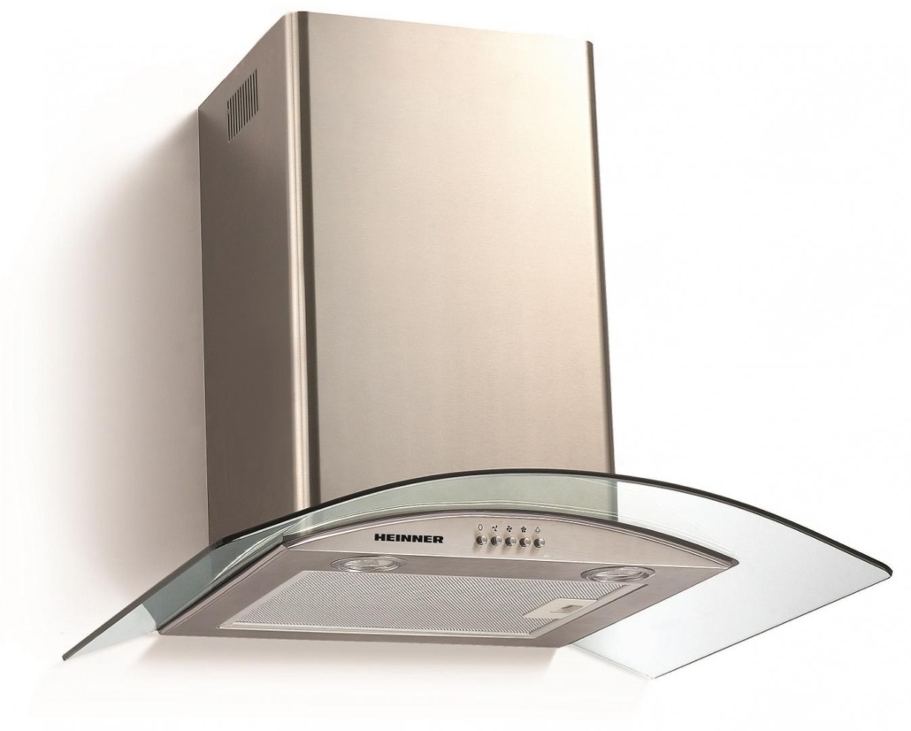 RESIGILAT (ca nou) - Hota incorporabila decorativa Heinner DCH-650GX, Putere de absorbtie 610 mc/h, Iluminare LED, Clasa D, 60 cm, Inox+Sticla